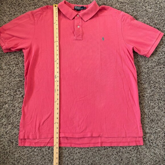 Polo Ralph Lauren Mens XLT Pink Short Sleeve Polo Shirt Embroidered Logo Cotton - Picture 4 of 5
